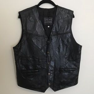 Navarre Leather Company Italian Stone Design genuine leather vest
